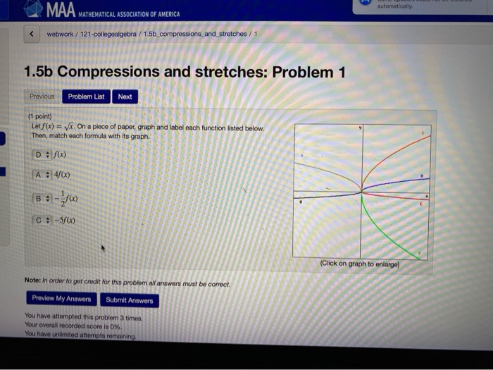 Solved 1.5b Compressions and stretches: Problem 7 Previous | Chegg.com