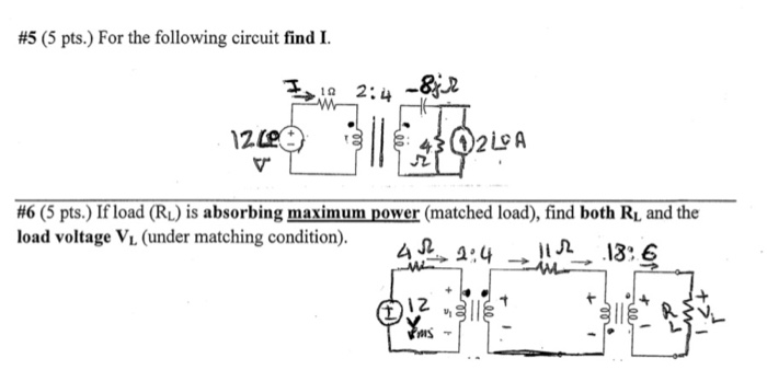 Solved #5 (5 pts.) For the following circuit find I. 12 Le | Chegg.com