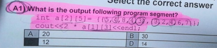 Solved Jelect the correct answer (A1) What is the output | Chegg.com