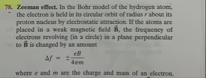 Solved Zeeman effect. In the Bohr model of the hydrogen | Chegg.com