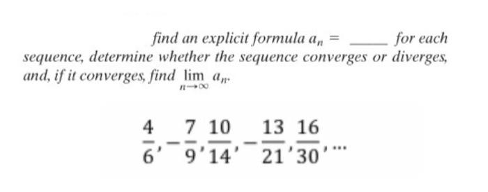 Solved find an explicit formula an = for each sequence, | Chegg.com