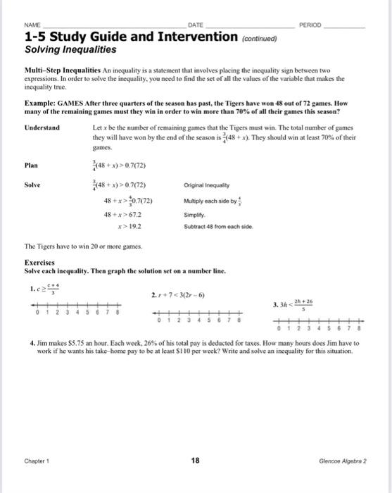 Solved PERIOD NAME DATE 1 3 Study Guide And Intervention Chegg