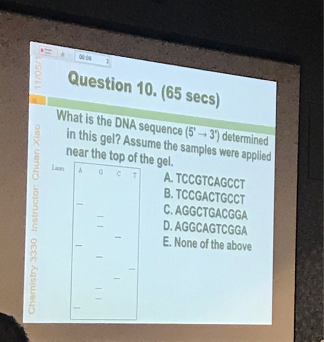 Solved 00:06 Question 10.(65 secs) What is the DNA sequence | Chegg.com