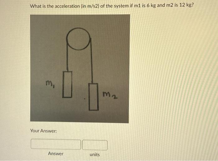 Solved What is the acceleration (in m/s2 ) of the system if | Chegg.com