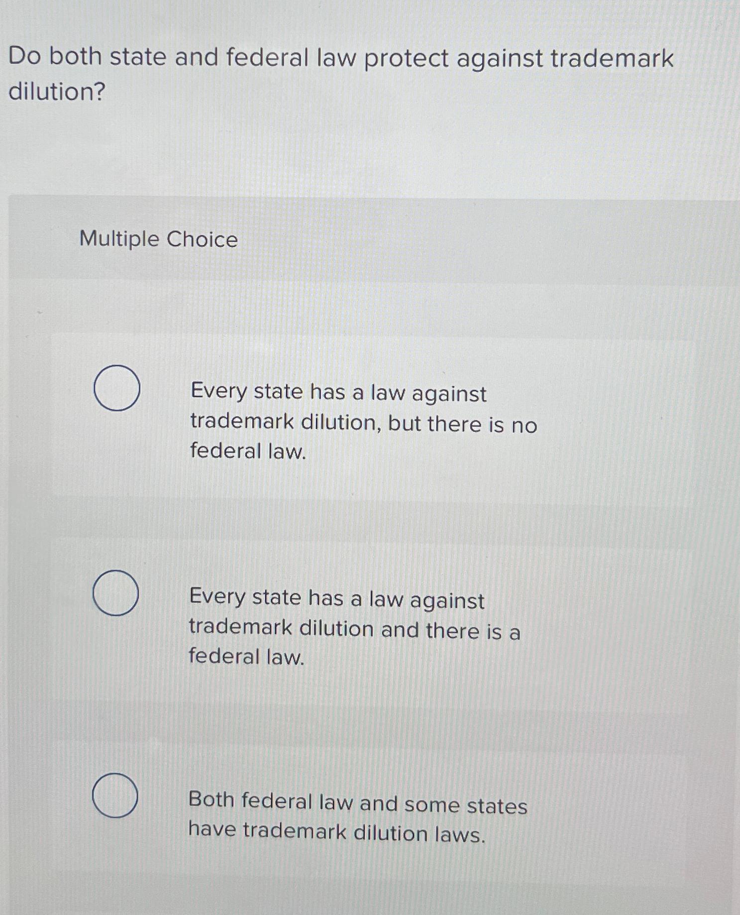 Solved Do both state and federal law protect against