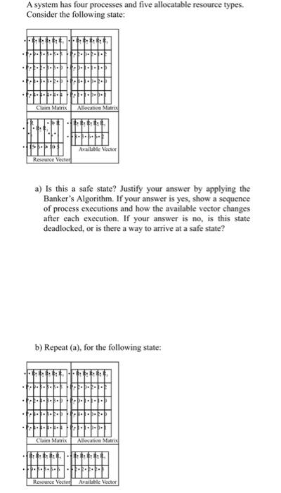 Solved A System Has Four Processes And Five Allocatable | Chegg.com