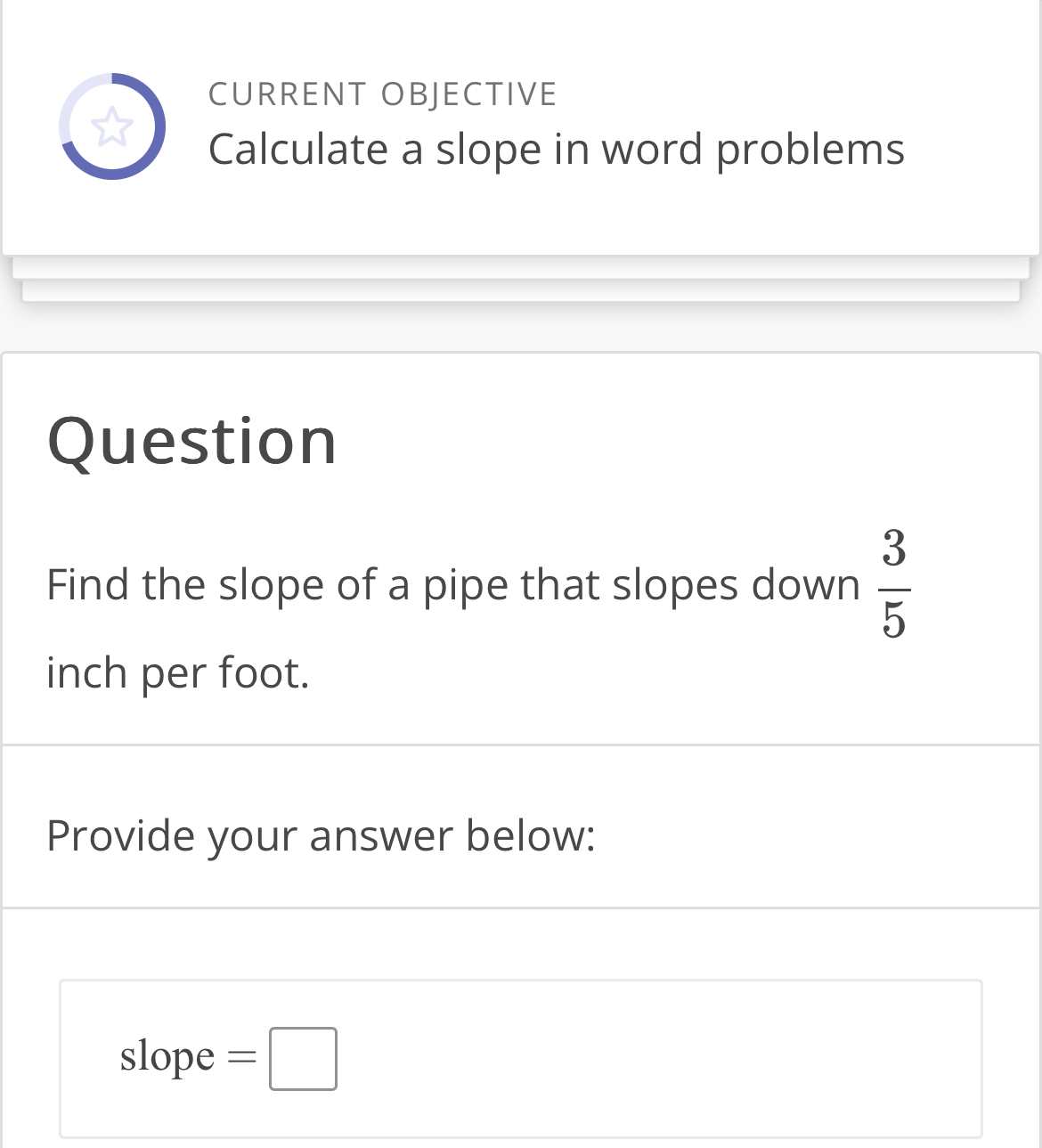 Solved CURRENT OBJECTIVECalculate a slope in word | Chegg.com
