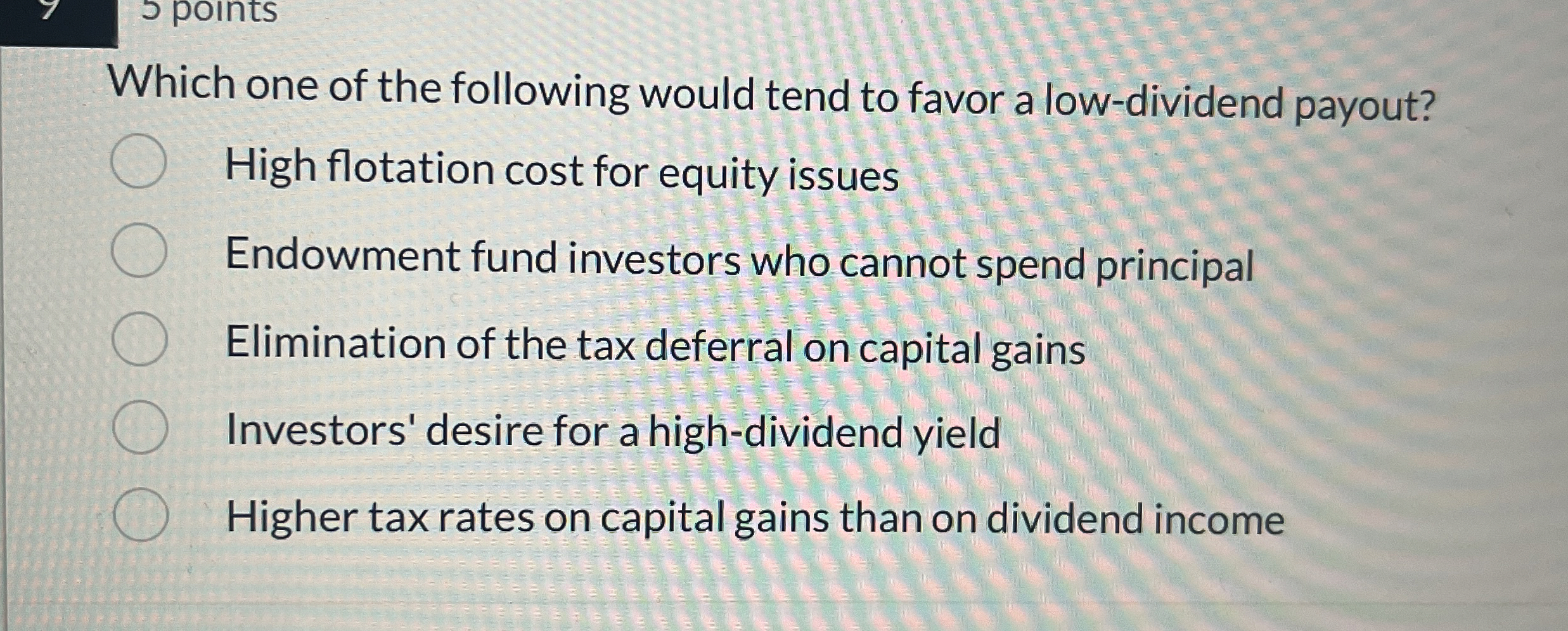 Solved כ ﻿pointsWhich one of the following would tend to