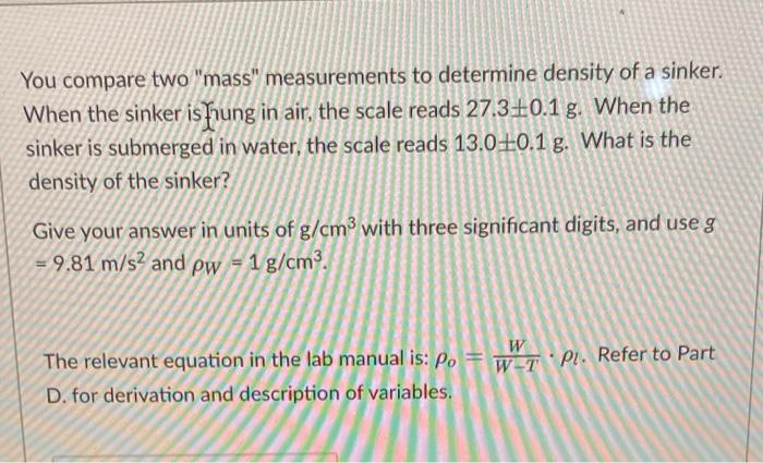 Solved You compare two 
