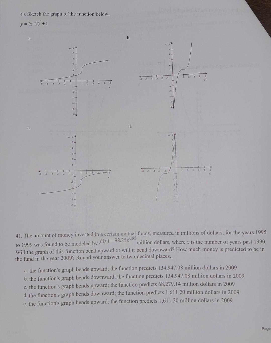 Solved 40. Sketch the graph of the function below. | Chegg.com