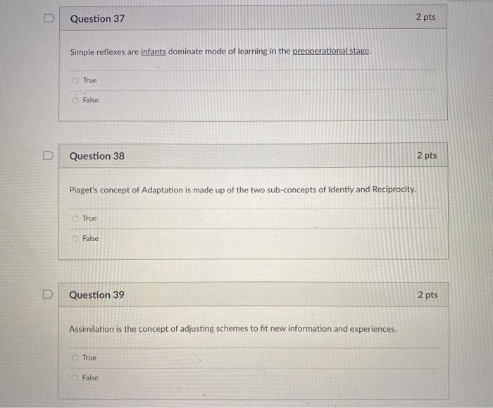 Solved Question 37 2 pts Simple reflexes are infants Chegg