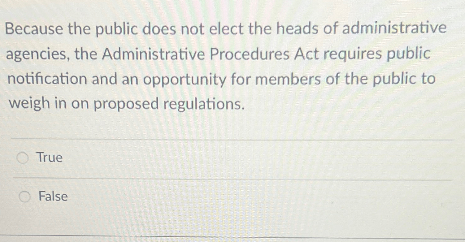Solved Because the public does not elect the heads of | Chegg.com