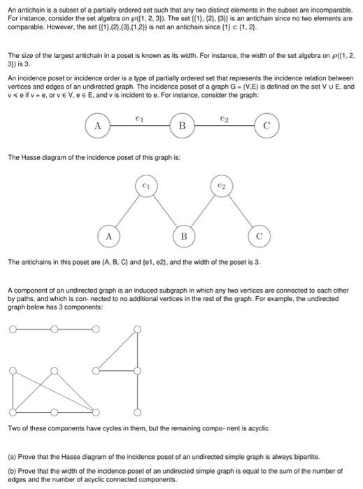 Solved An antichain is a subset of a partially ordered set | Chegg.com
