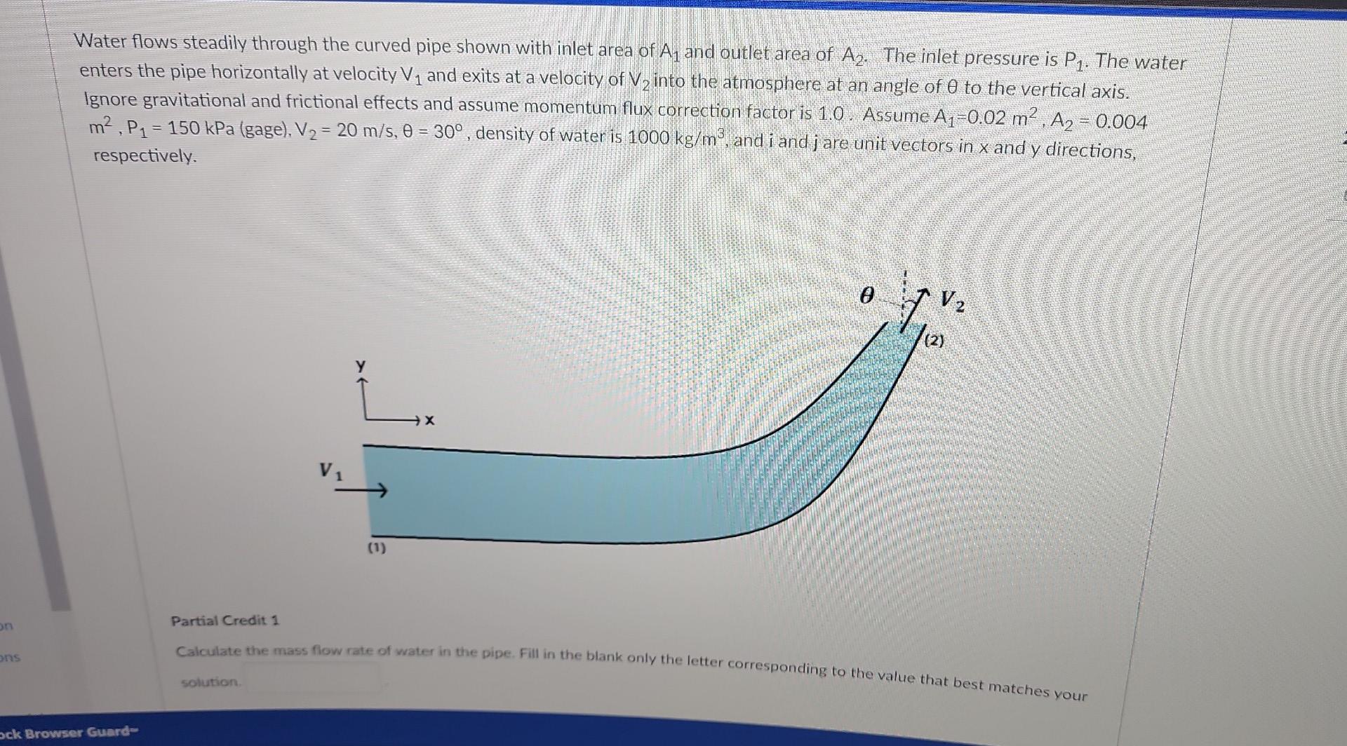 Solved Water flows steadily through the curved pipe shown | Chegg.com