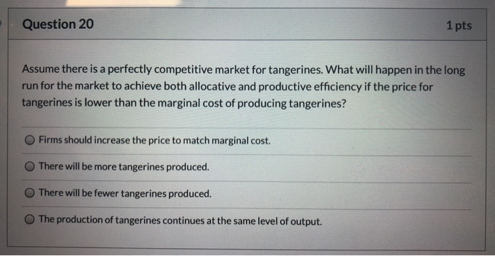 Solved Question 20 1 Pts Assume There Is A Perfectly | Chegg.com