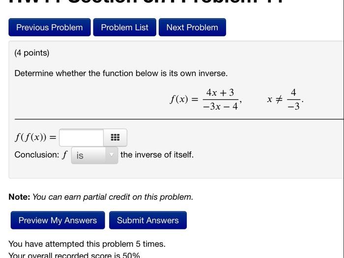 Solved Previous Problem Problem List Next Problem (4 points) | Chegg.com