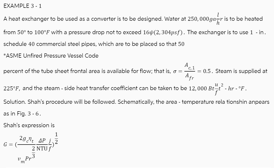 Solved EXAMPLE 3 - 1A heat exchanger to be used as a | Chegg.com
