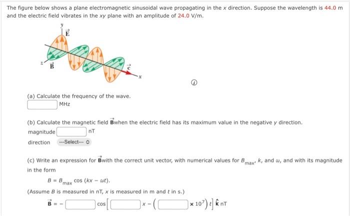 The figure below shows a plane electromagnetic | Chegg.com