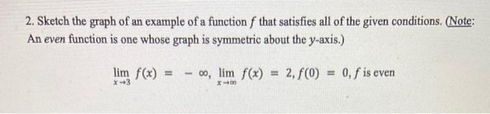 Solved 2. Sketch the graph of an example of a function f | Chegg.com
