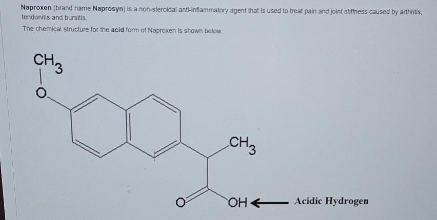 Solved Naproxen (brand name Naprosyn) is a non-steroidal | Chegg.com
