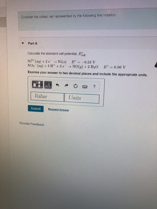 Solved Consider the voltaic cell represented by the | Chegg.com