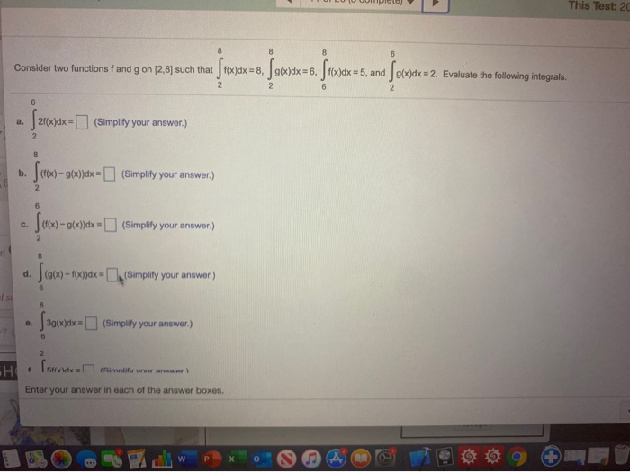 Solved This Test: 20 8 6 Consider two functions f and g on | Chegg.com