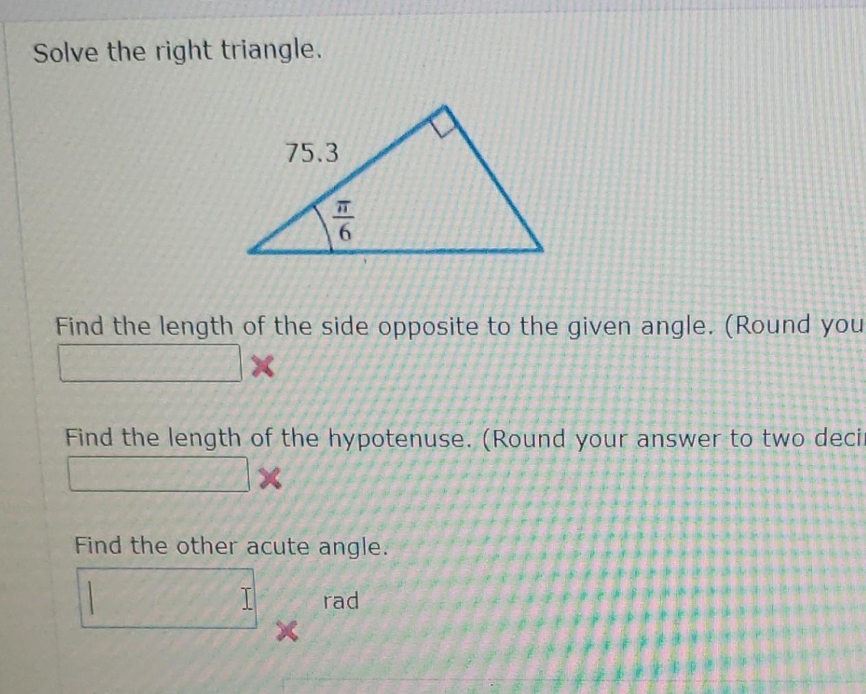 Solved Solve The Right Triangle. Find The Length Of The Side | Chegg.com