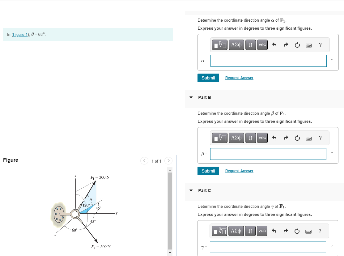 Solved Determine the coordinate direction angle α ﻿of | Chegg.com