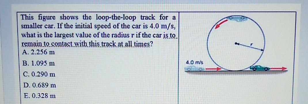 Solved This figure shows the loop-the-loop track for a | Chegg.com