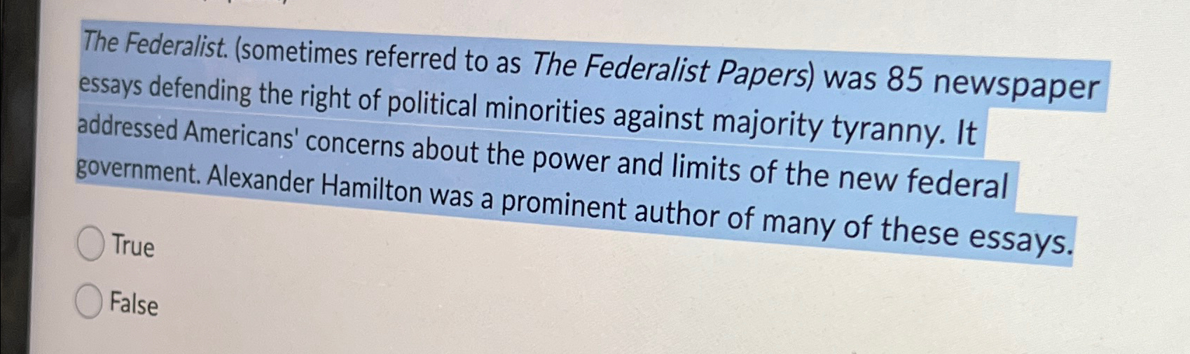 85 federalist papers hotsell