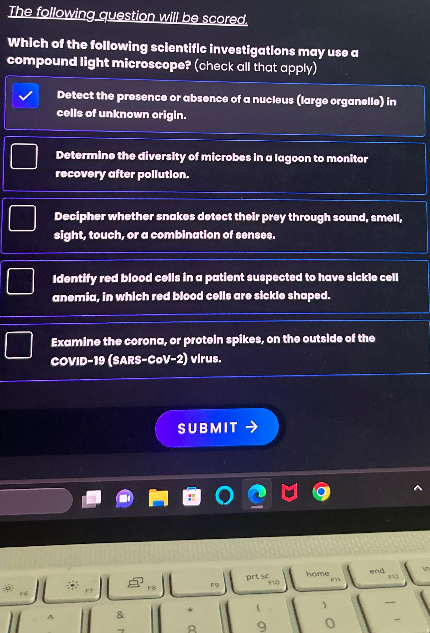 Solved The following question will be scored.Which of the