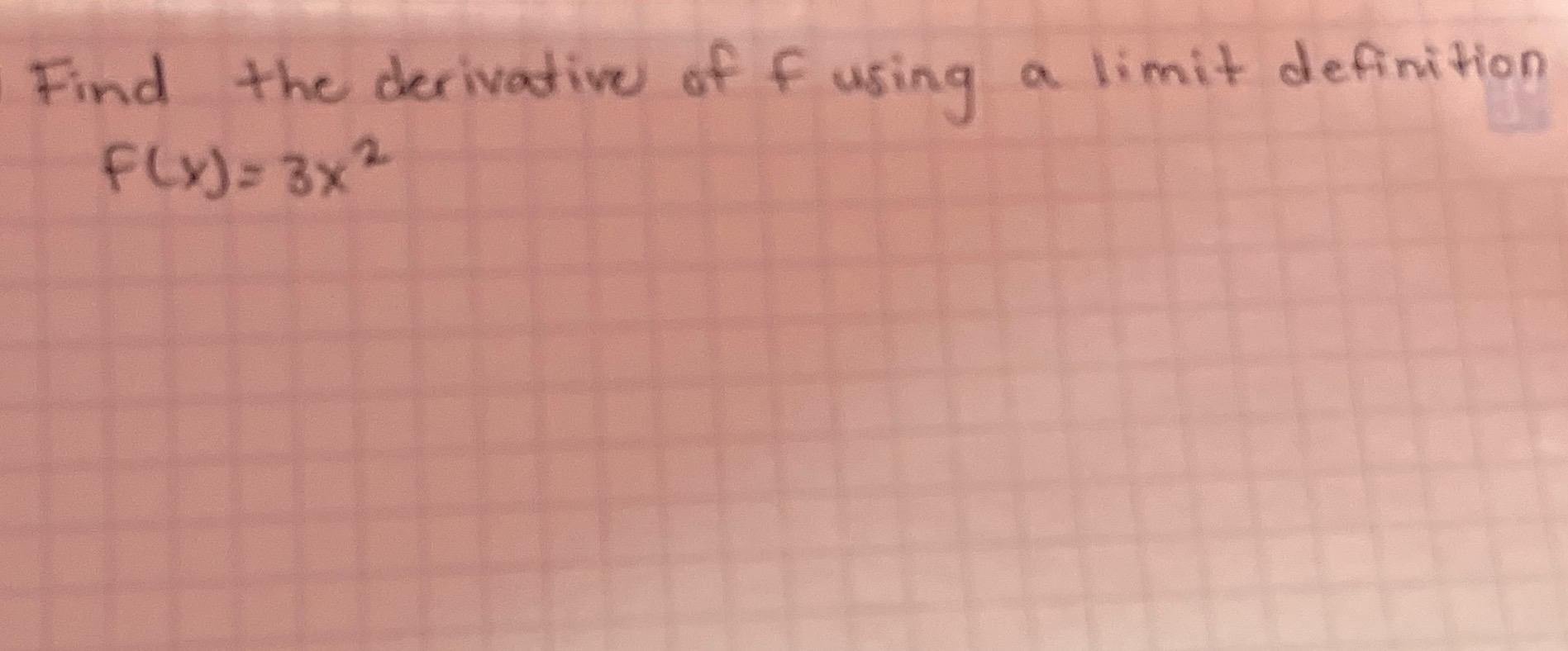 Solved Find The Derivative Of F ﻿using A Limit