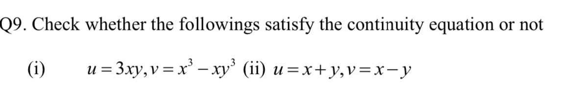 Solved Check whether the followings satisfy the continuity | Chegg.com