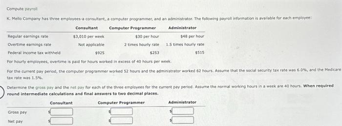 Solved For hourly employees, overtime is paid for hours | Chegg.com