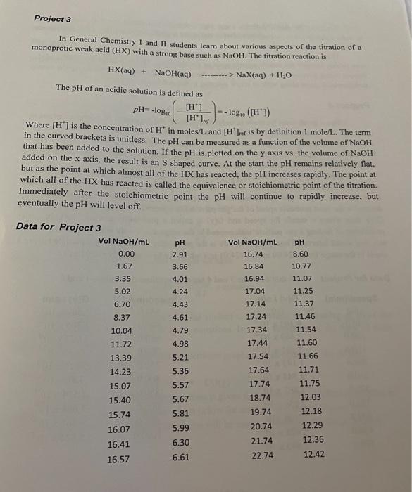 Solved Project 3 In General Chemistry I and 11 students | Chegg.com