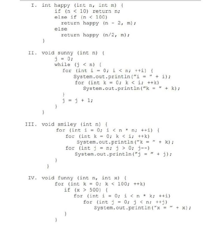 Solved For the following for loop, calculate the Big (o) | Chegg.com