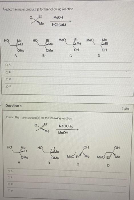 Solved Predict The Major Product(s) For The Following | Chegg.com