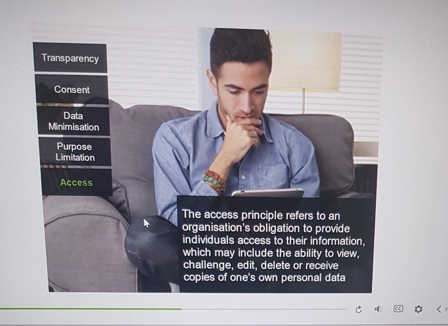 Identify the data protection principle | Chegg.com