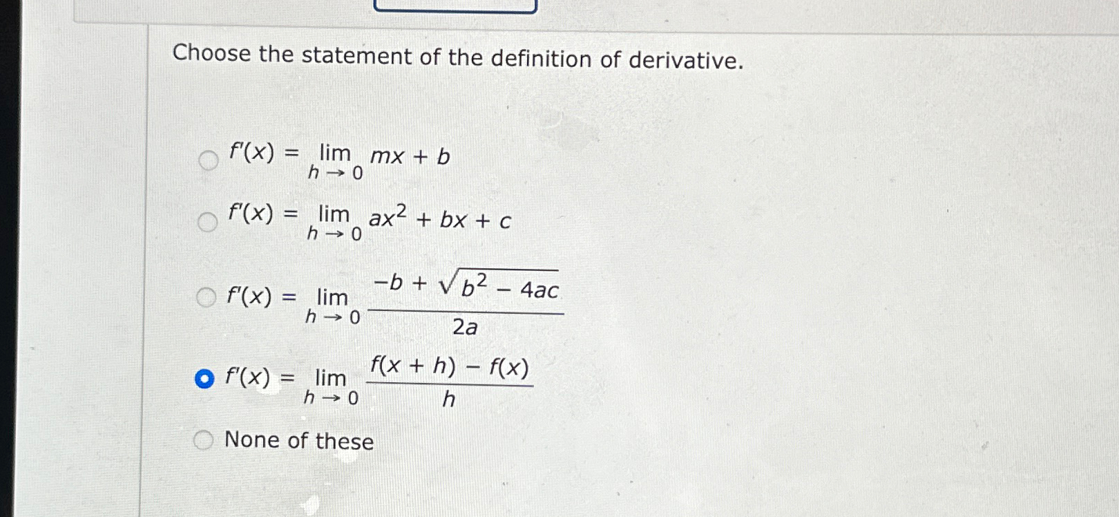 Solved Choose the statement of the definition of | Chegg.com
