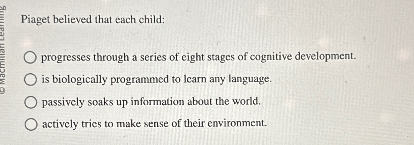 Piaget believed 2025 that each child