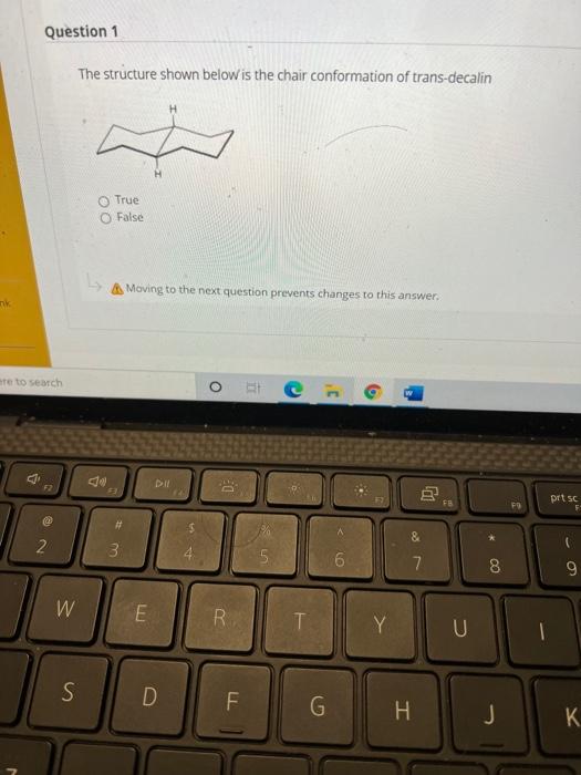 Solved Question 1 The structure shown below is the chair | Chegg.com