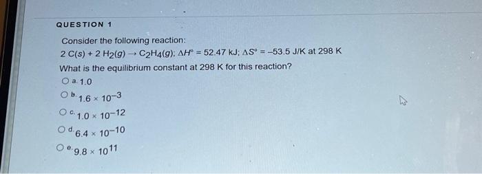 Solved Consider The Following Reaction: | Chegg.com