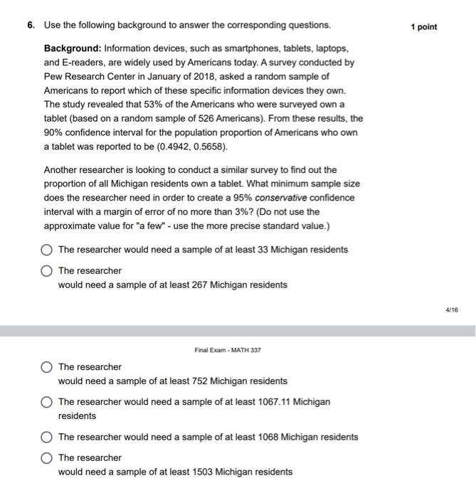 Solved Use the following background to answer the | Chegg.com