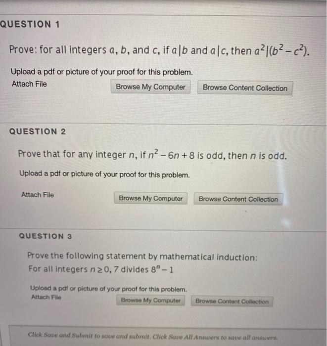 Solved Question 1 Prove For All Integers A B And C If