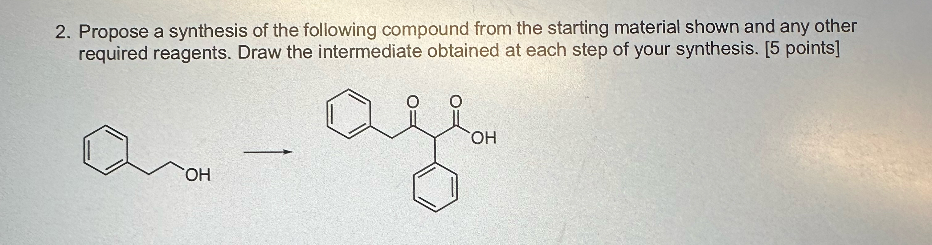 Solved Propose a synthesis of the following compound from | Chegg.com