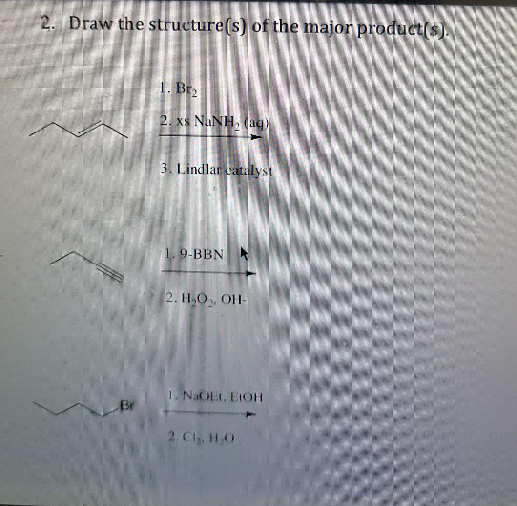 Solved I Need Help With Drawing The Structures For Major | Chegg.com