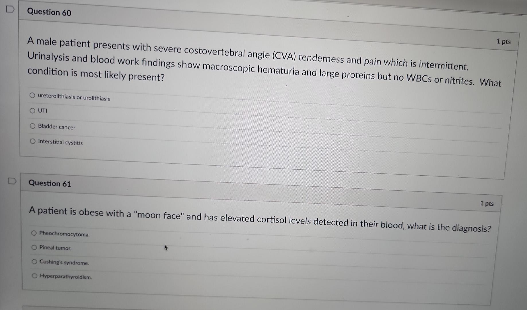 Solved Question 60 1 pts A male patient presents with severe | Chegg.com