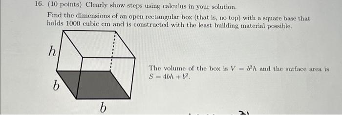 Solved Clearly show steps using calculus in your solution. | Chegg.com