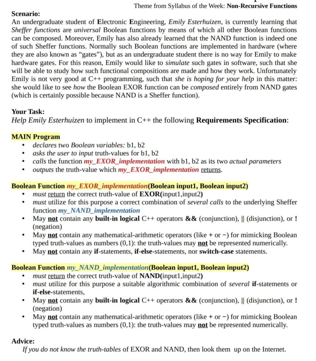 Solved Theme from Syllabus of the Week: Non-Recursive | Chegg.com