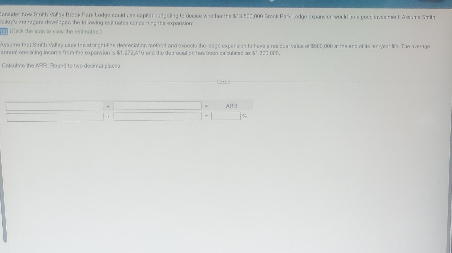 Solved onsider how Smith Valley Brook Park Lodge could use